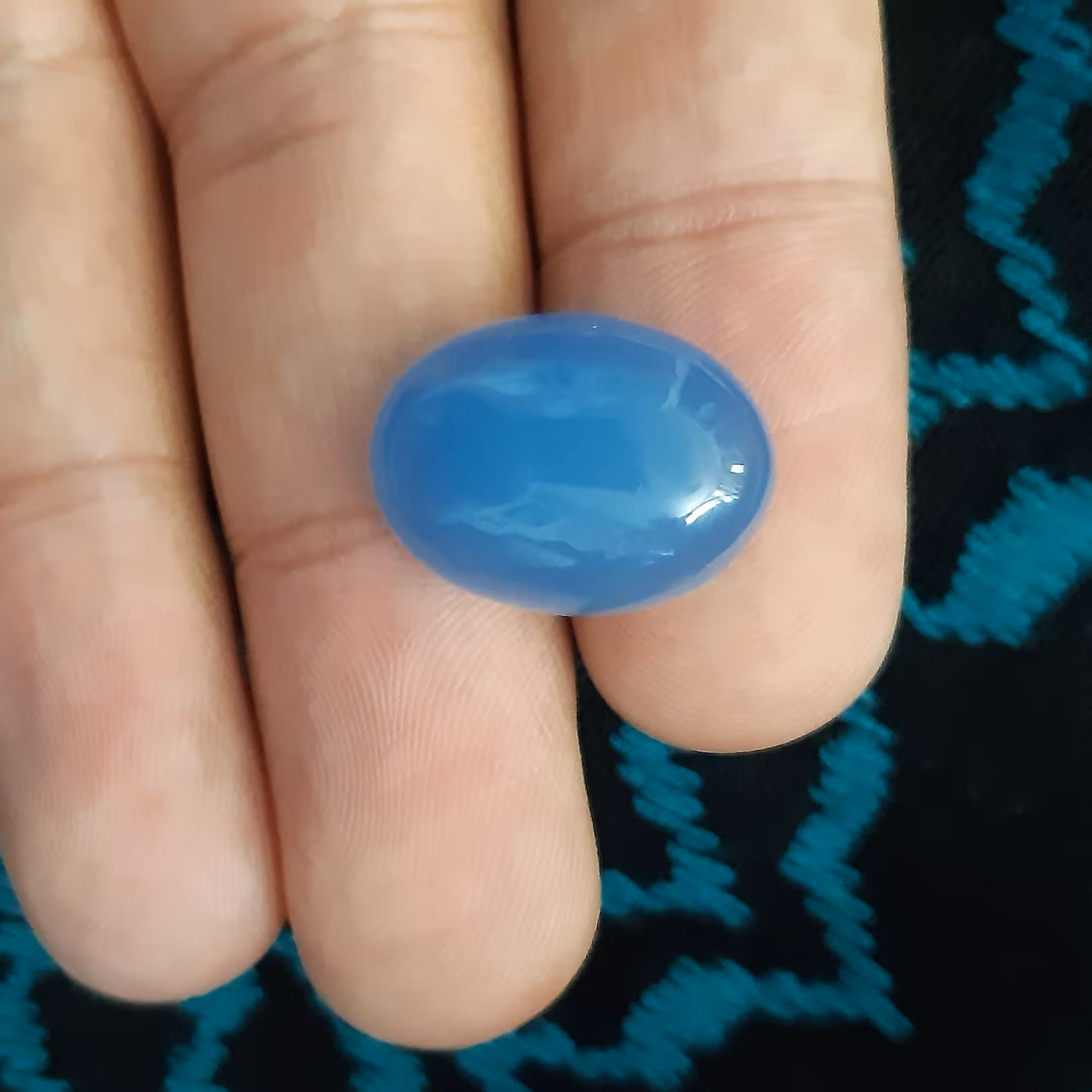 نگین عقیق آبی دامله معدنی خوشرنگ