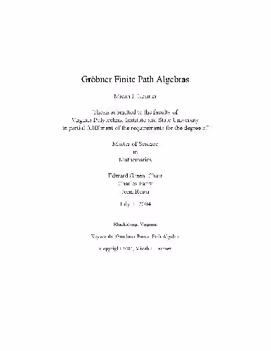 خرید و دانلود نسخه کامل کتاب Groebner finite path algebras