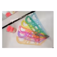 خطکش ژله ای نشکن، 30 سانتی، دارای گونیا نقاله و اشکال هندسی