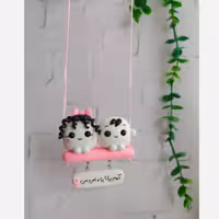 آویزماشین قند دوتایی دختر موفر مشکی | amazonchi