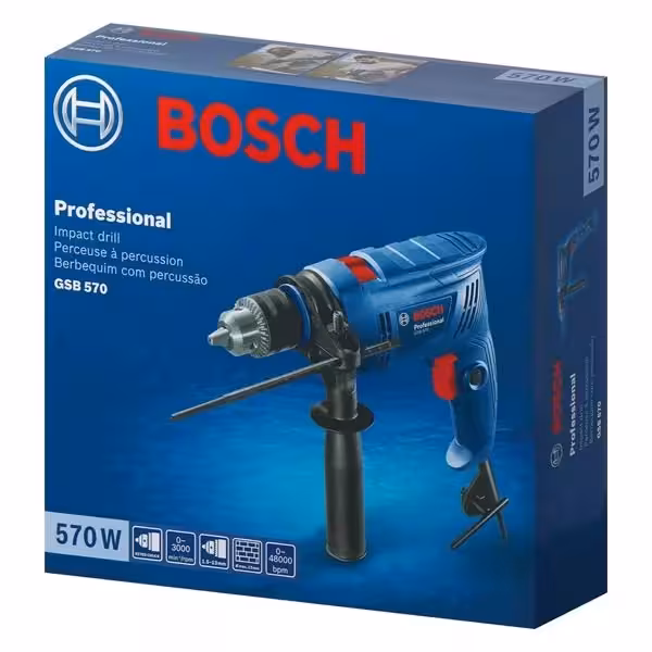 دریل چکشی بوش مدل GSB 570 به همراه مته الماسه
