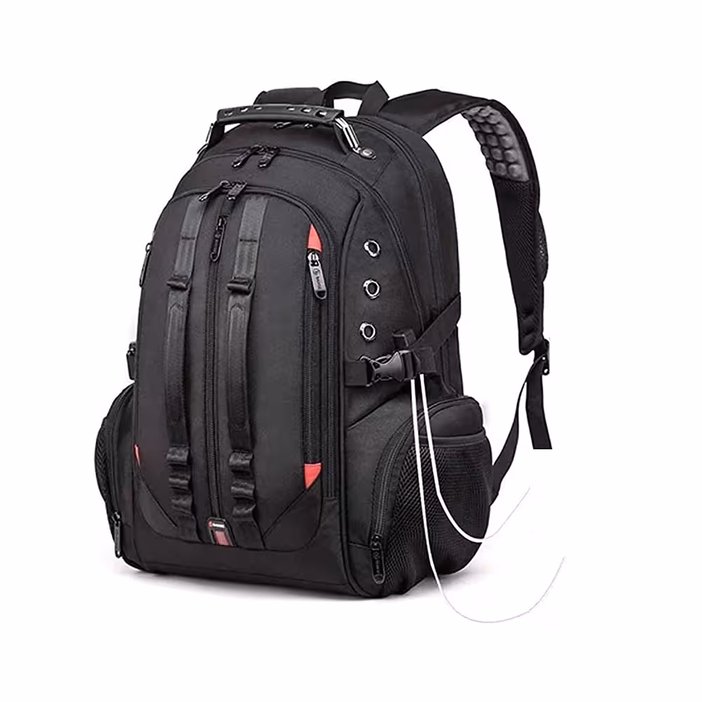 کوله پشتی ضد آب لپ تاپ 17 اینچ با دو درگاه یو اس بی و آی یو ایکس بنج مدل Backpack 17 Inch Bange 1901