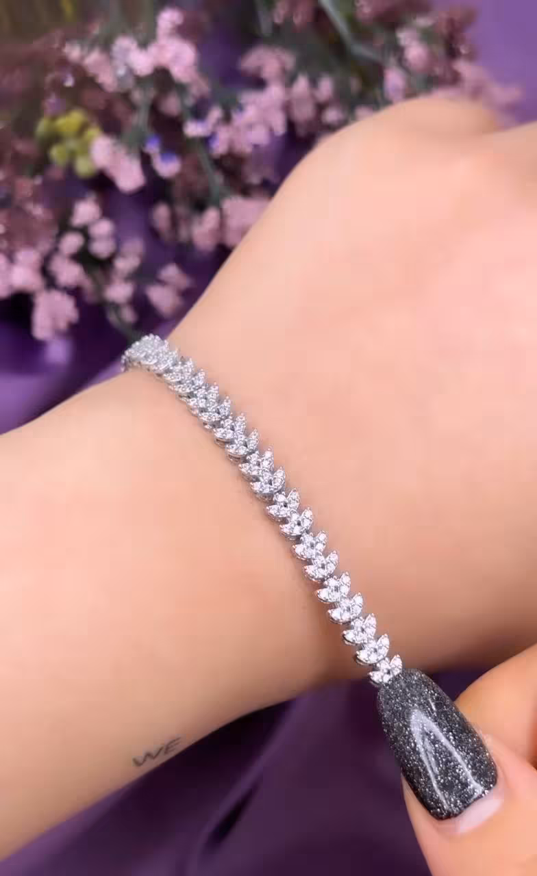 دستبند جواهری نقره زنانه کد 30285