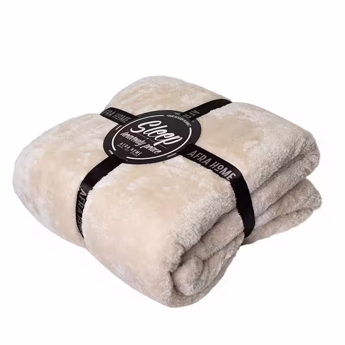 پتو افرا دونفره چهارفصل سایز 220×180 کرم روشن