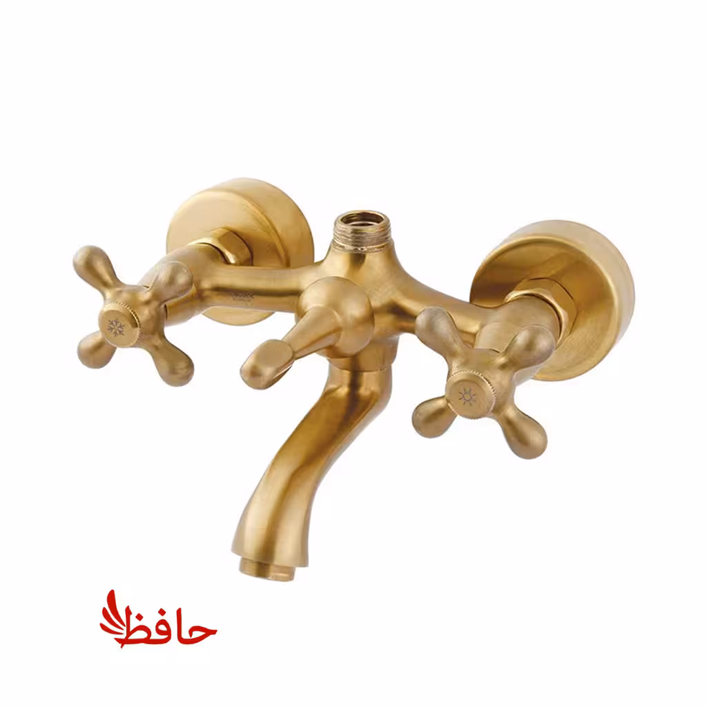 شیر حمام شودر مدل باروک پلاس طلایی مات