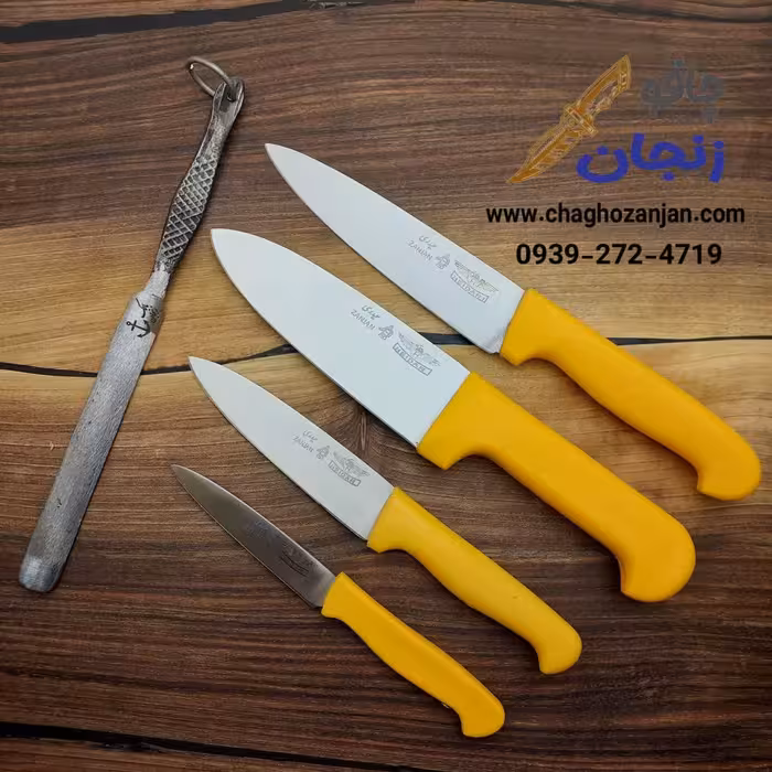 ست 5 پارچه چاقو آشپزخانه حیدری با مصقل مالک | ضد زنگ