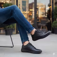 کفش چرم مردانه اسپرت کد SP234BK رنگ مشکی