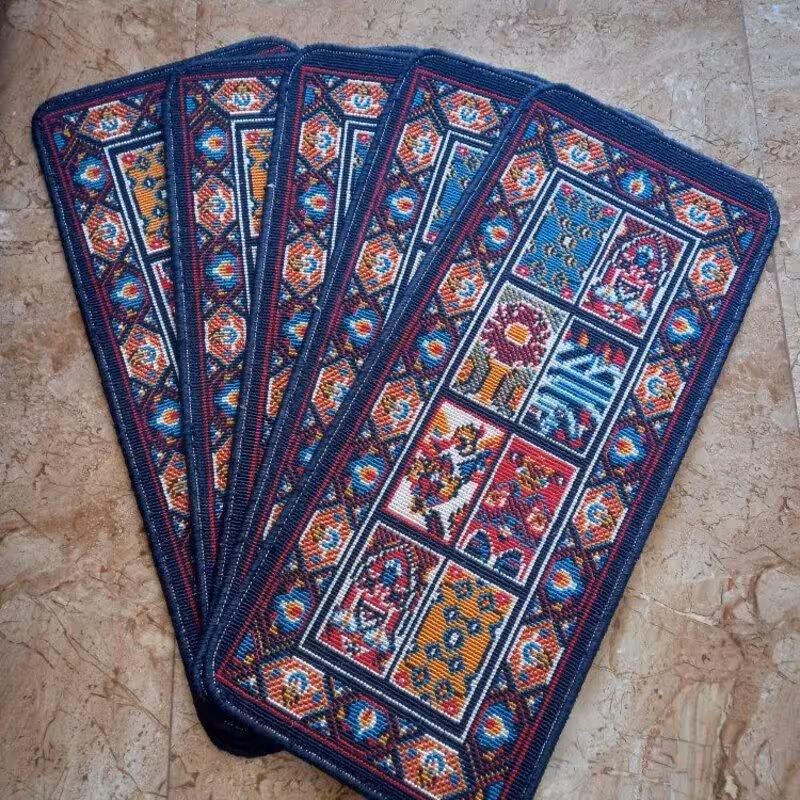 روپله ای گلیم طرح خشتی سرمه ای(70در30)(هزینه ارسال باخریداروپس کرایه میباشد)