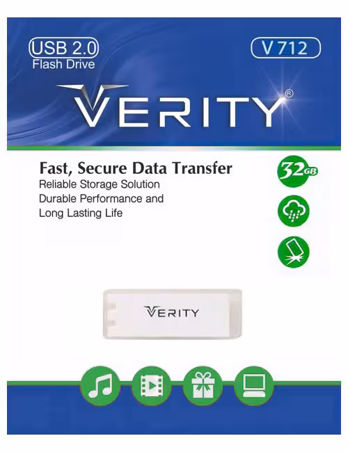 فلش مموری وریتی مدل V712 سفید ظرفیت 32 گیگابایت