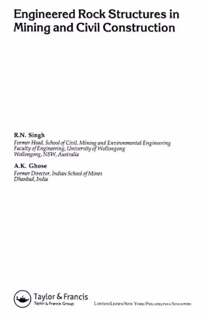 خرید و دانلود نسخه کامل کتاب Engineered Rock Structures in Mining and Civil Construction