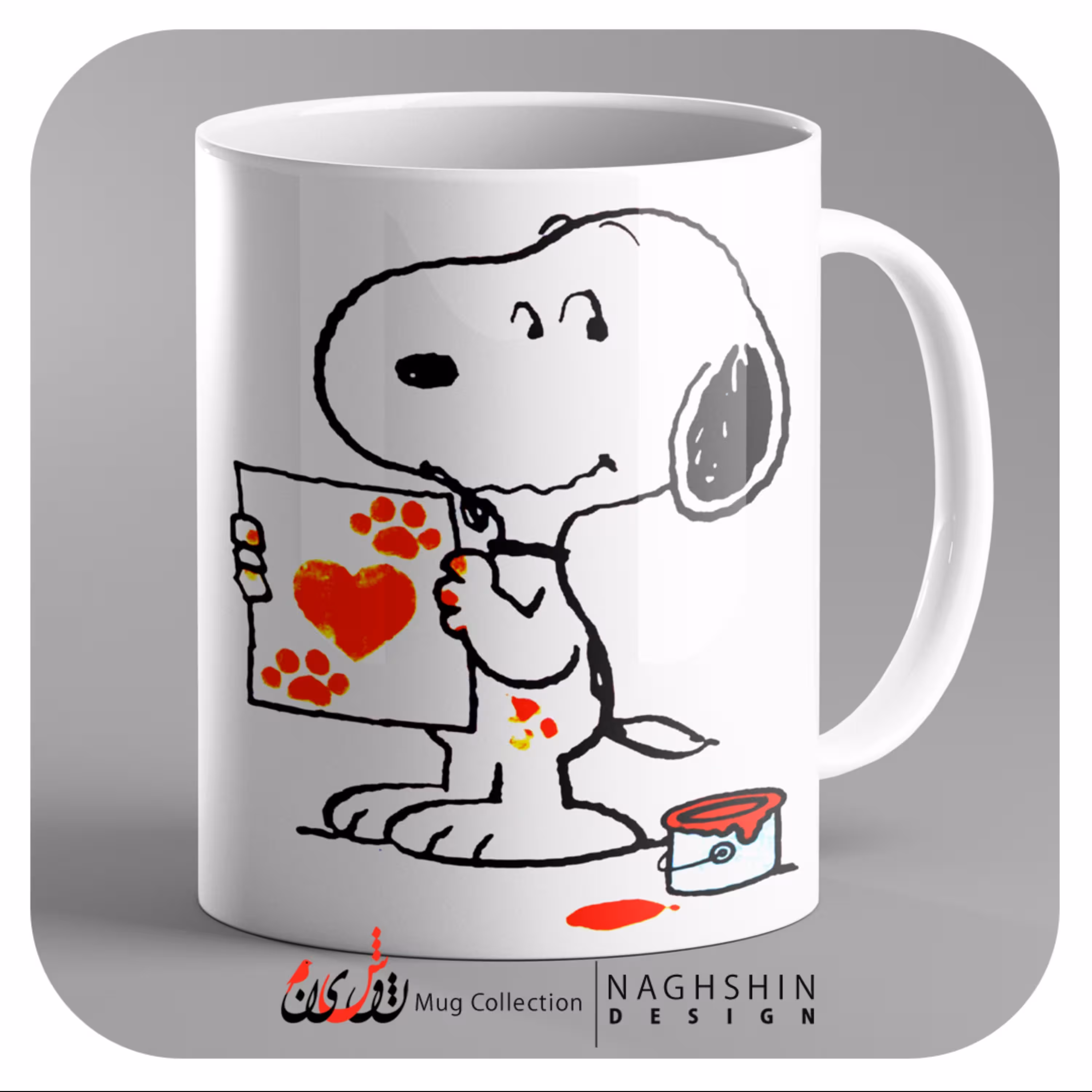 یک عدد ماگ سرامیکی طرح ولنتاین 50 - اسنوپی - چاپ سابلیمیشن - کیفیت عالی