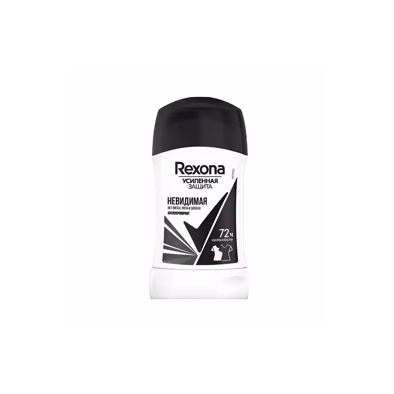 استیک ضد تعریق زنانه روسی رکسوناِ REXONA مدل INVISIBLE BLACK & WHITE (مشکی) حجم 40 میلی لیتر