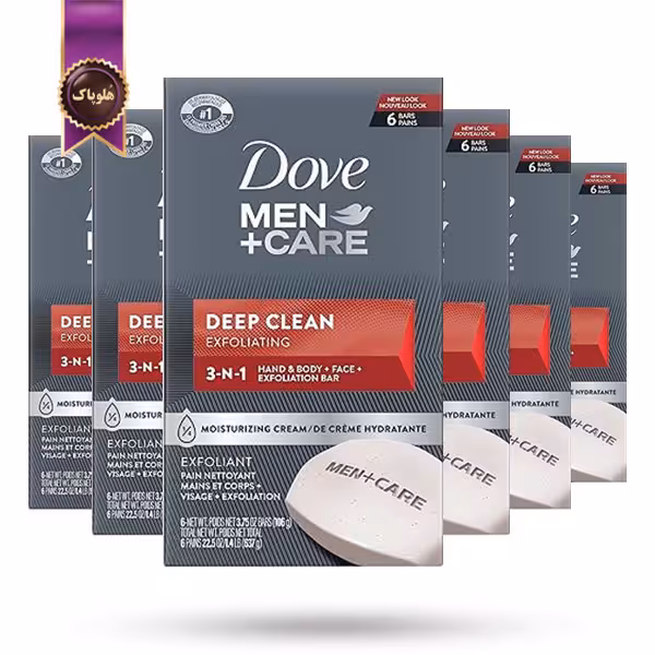 6 بسته صابون داو dove مدل Men Care Deep Clean پک 6 تایی (اورجینال)
