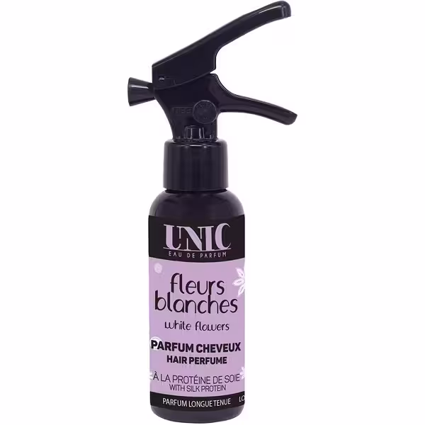 ادکلن موی یونیک UNIC فرانسوی White flowers بنفش حجم 50 میل اصل | بوی گلی خنک و شیرین ملایم