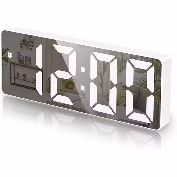 جدیدترین ساعت زنگ دار دیجیتال، ساعت LED برای اتاق خواب، ساعت رومیزی الکترونیکی با نمایشگر دما، روشنایی قابل تنظیم، کنترل صدا، نمایشگر 12/24 ساعت…