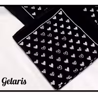 مینی اسکراف   باندانا  مشکی و چاپ طرح قلب 