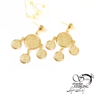گوشواره ژوپینگ طرح طلا کد 7652