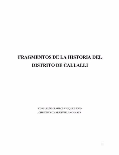خرید و دانلود نسخه کامل کتاب Fragmentos de la historia del distrito de Callalli (Caylloma, Arequipa)