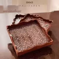 جاوید  سینی چوبی دکوپاژ طرح سنتی مربع 30*30 – 10043