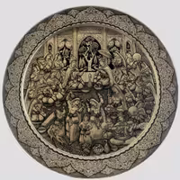 سینی قلمزنی مسی طرح بزم کد 102163