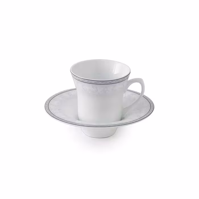 سرویس چای خوری 12 پارچه چینی زرین ایران مدل وایت رز