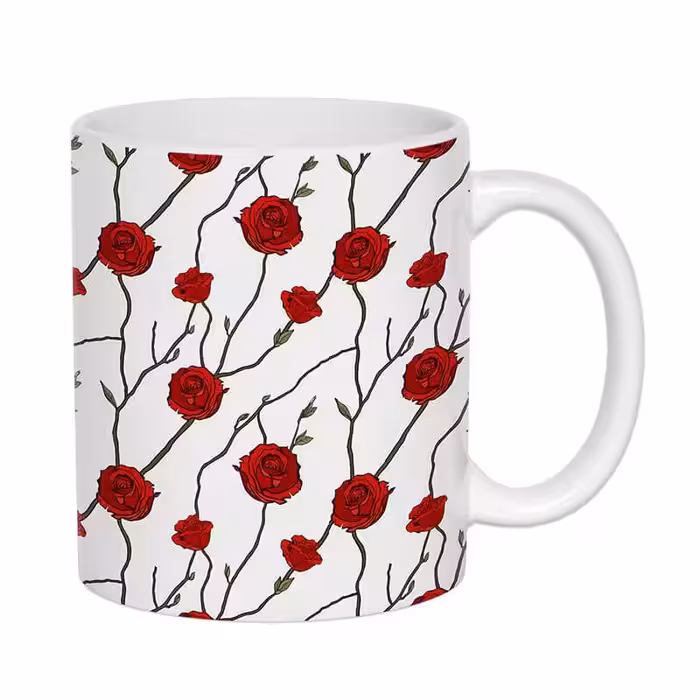 خرید و قیمت ماگ سرامیکی طرح گل رز کد 1802