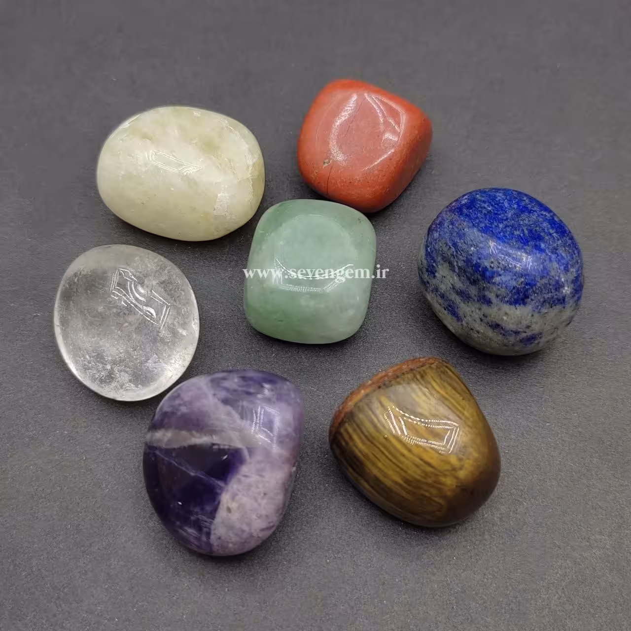 پک 83 گرمی تامبل سنگهای هفت چاکرا (کدA495)
