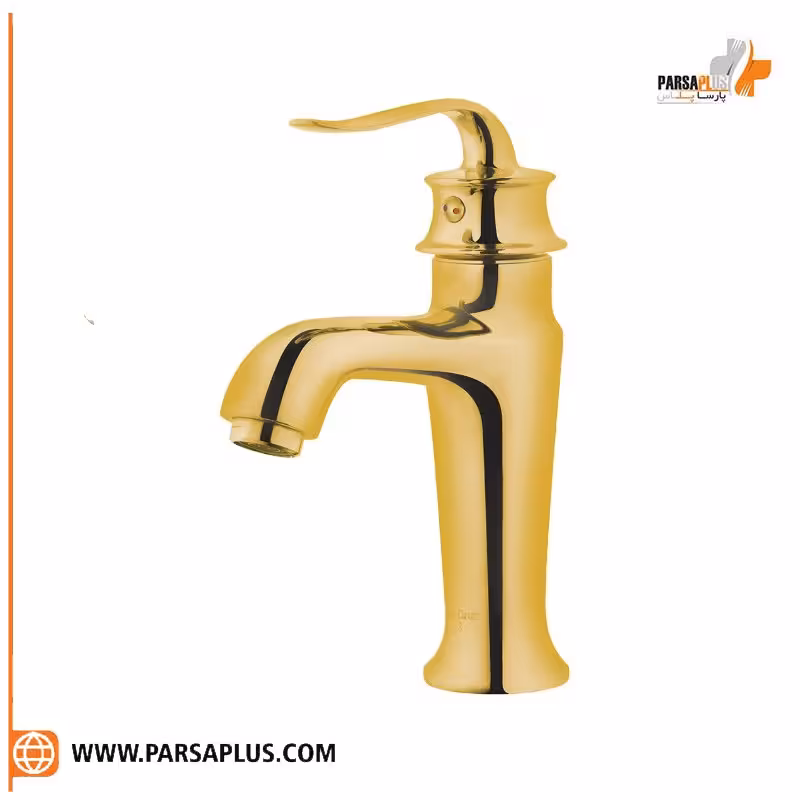 شیر روشویی دوان مدل کاجان طلایی