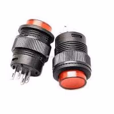 کلید فشاری خاموش، روشن (ON/OFF) چراغدار 2 ولتی 220 ولت 3 آمپر طلق نارنجی مدل (R16-503)