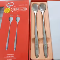 قاشق شربت خوری طرح گل میخک آلمانی بسته 12تایی جنس استیل اصل آلمان GermanyمارکEURO LAND جنس عالی ضخامت 3 میل و طول 18