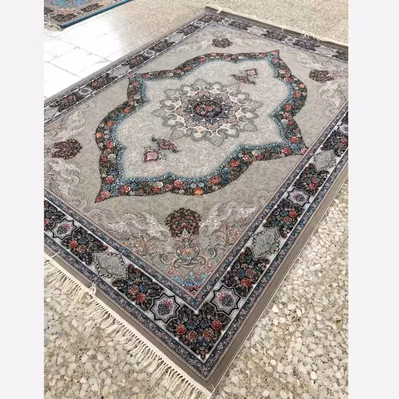 فرش ماشینی کاشان 700شانه طرح کارینافیلی 12متری (باارسال رایگان)