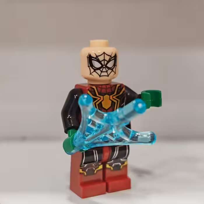 لگو مینی فیگور تکی شخصیت مرد عنکبوتی با تار آبی وارداتی بدون جعبه باز شده ارتفاع 4 سانت