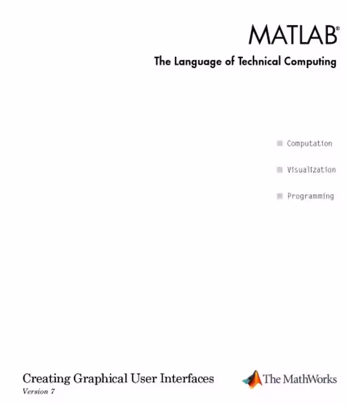 خرید و دانلود نسخه کامل کتاب Creating Graphical User Interfaces Matlab Version 7