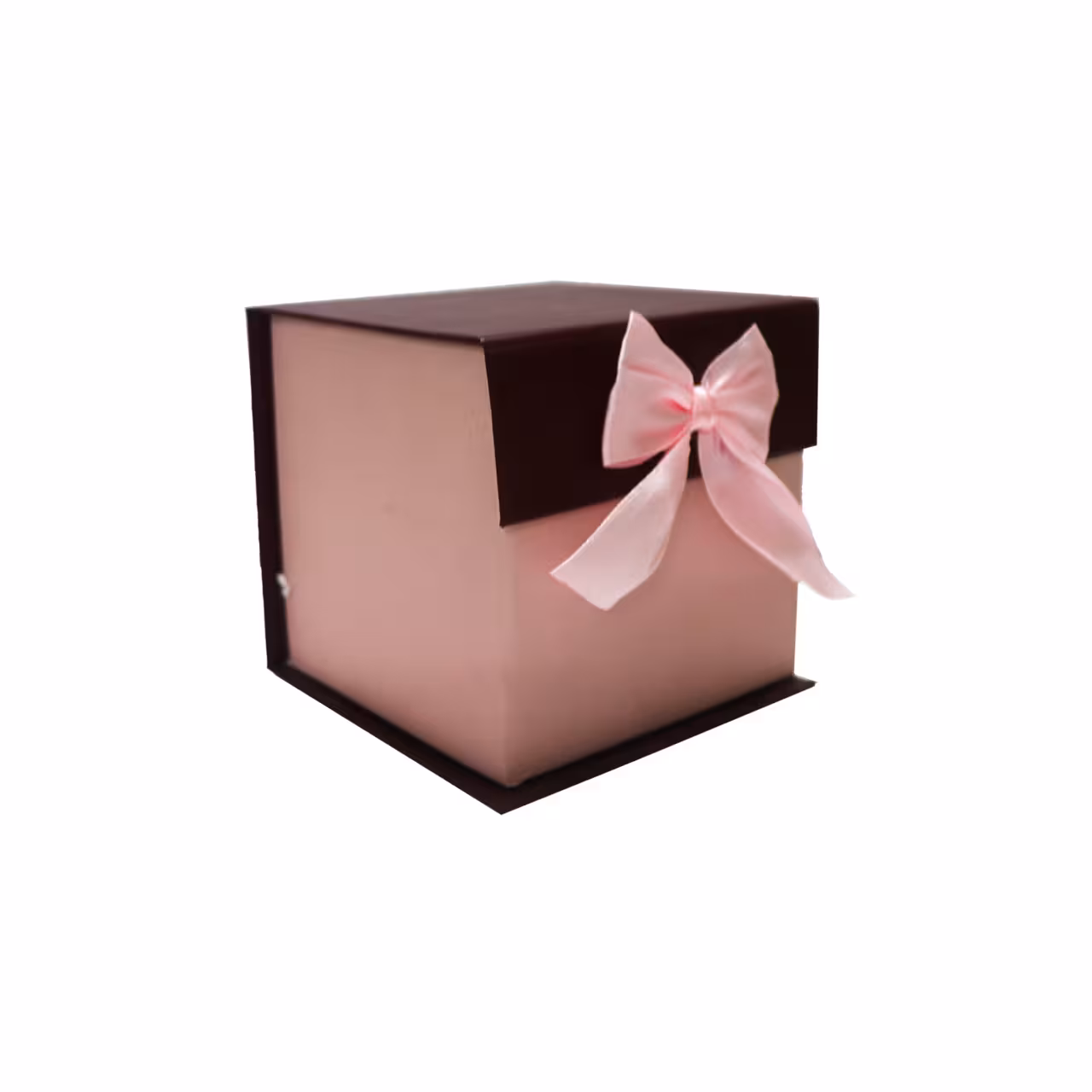 جعبه کادویی مربعی پاپیون دار مدل درب مگنتی