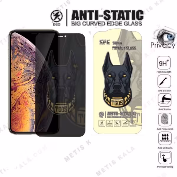 گلس حریم شخصی آنتی استاتیک iPhone X, Xs