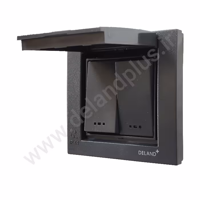 کلید دو پل بارانی توکار آسا مشکی