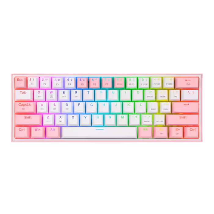 قیمت و خرید کیبورد گیمینگ بی‌سیم ردراگون مدل Fizz PRO K616 RGB White Pink | یاس ارتباط