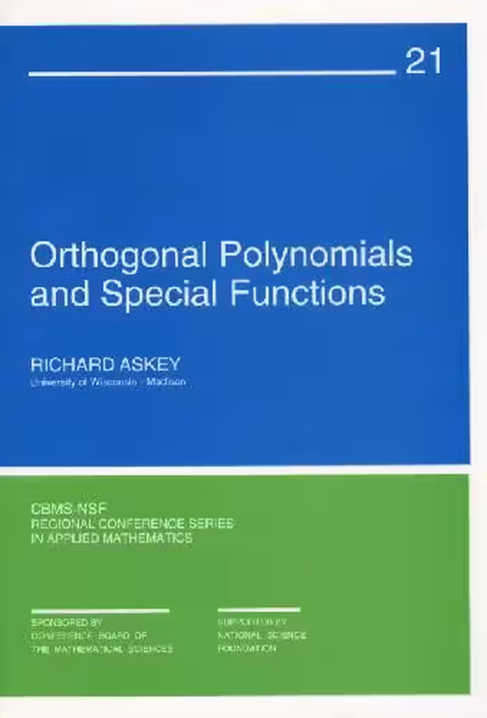 خرید و دانلود نسخه کامل کتاب Orthogonal Polynomials and Special Functions