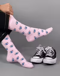 جوراب ساقدار بوم طرح چشم