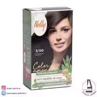 کیت رنگ مو بدون آمونیاک نلی NELLY مدل ammonia free شماره 3/00 قهوه ای تیره