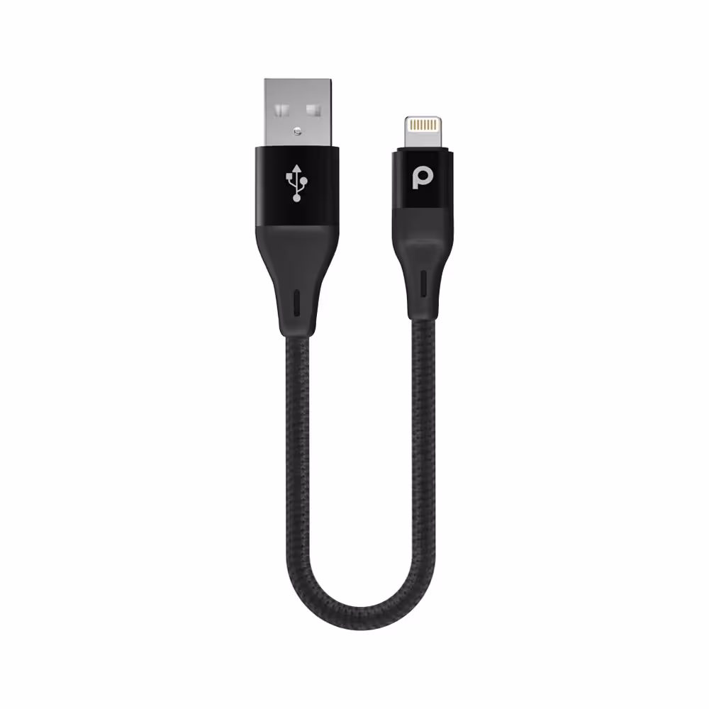 کابل لایتنینگ پرودو Porodo Braided Lightning Cable PD-ALBR025-BK به طول 25 سانتر متر