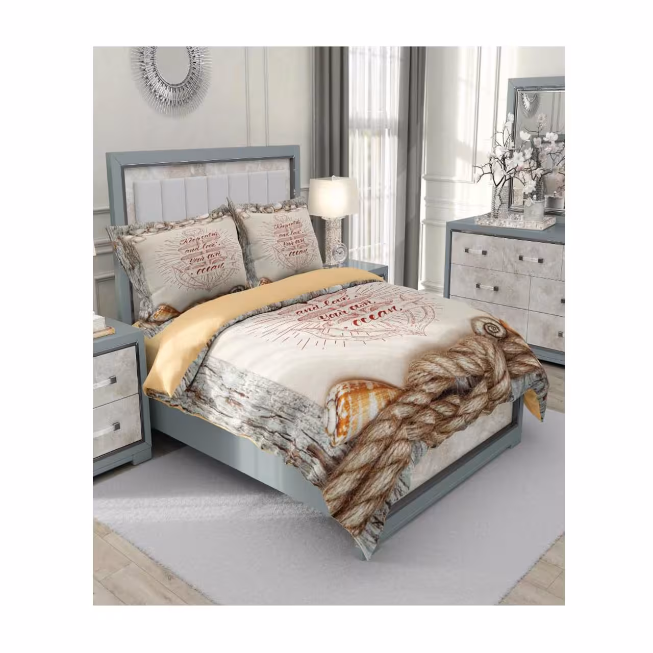 سرویس روتختی دو نفره کارینا مدل سه بعدی 6 تکه کد 2116