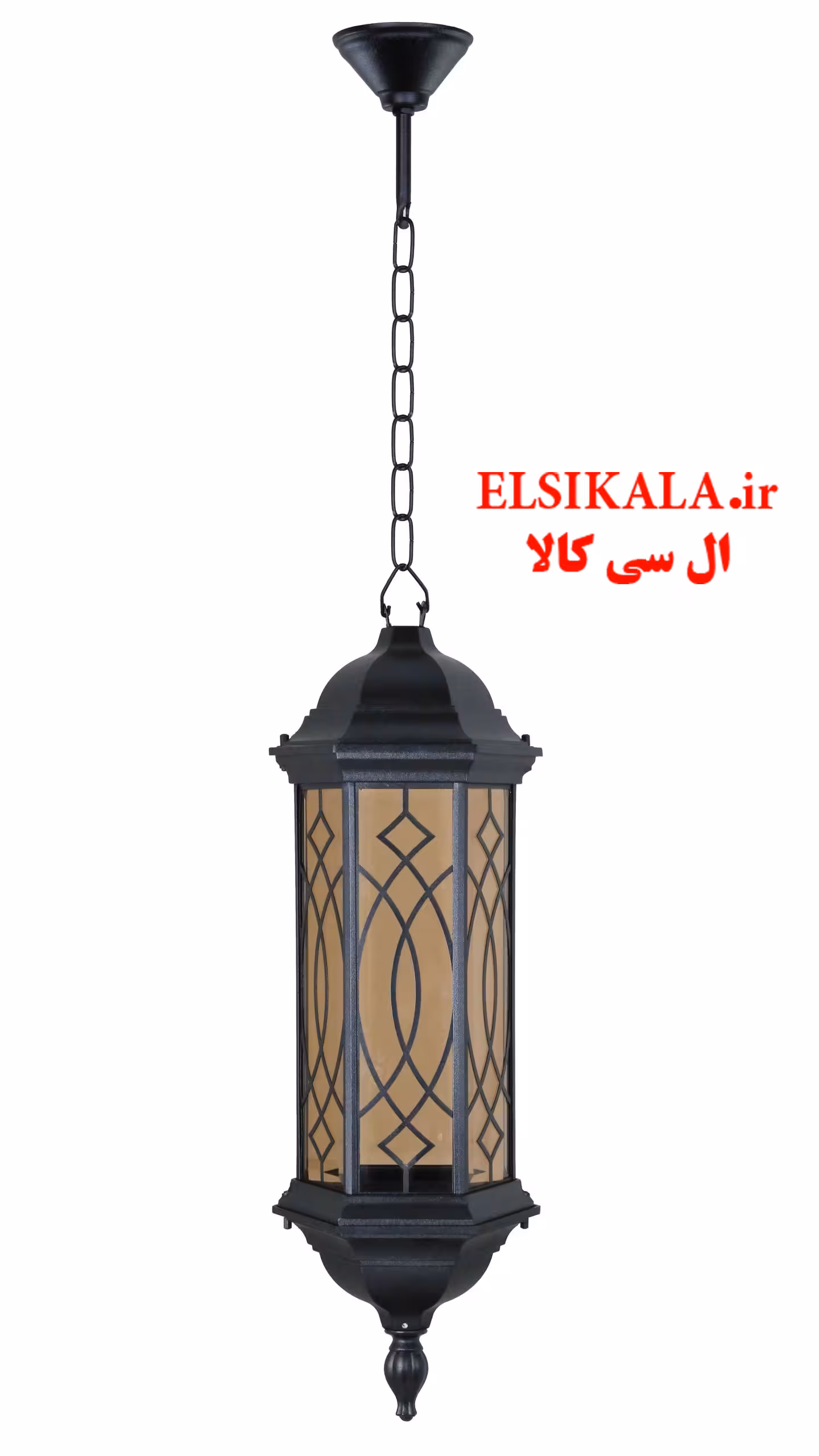 چراغ آویز شش ضلعی بلند طرحدار آلمینیوم دایکاست