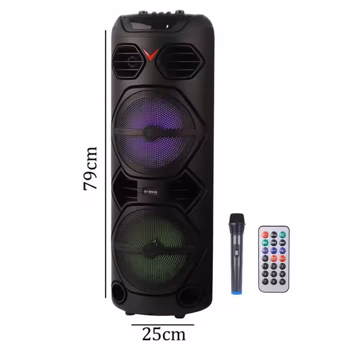 اسپیکر چمدانی بی سیم قابل حمل GY-8823G همراه میکروفون ریموت کنترل