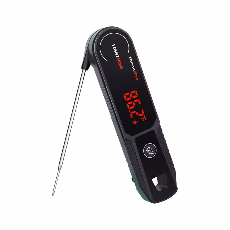 ترمومتر حرفه‌ای ThermoPro TP622 | دماسنج دماگیری با پروب استیل ضد زنگ | مناسب برای باربیکیو، منقل و آشپزی حرفه‌ای | نمایش سریع و دقیق دما | ابزار کاربردی برای پخت انواع گوشت و غذا