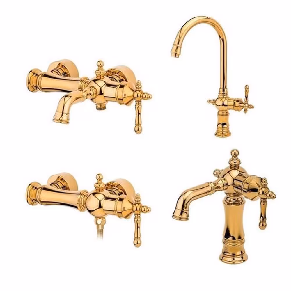 ست کامل شیرالات قهرمان مدل نگین طلایی (60 ماه گارانتی)