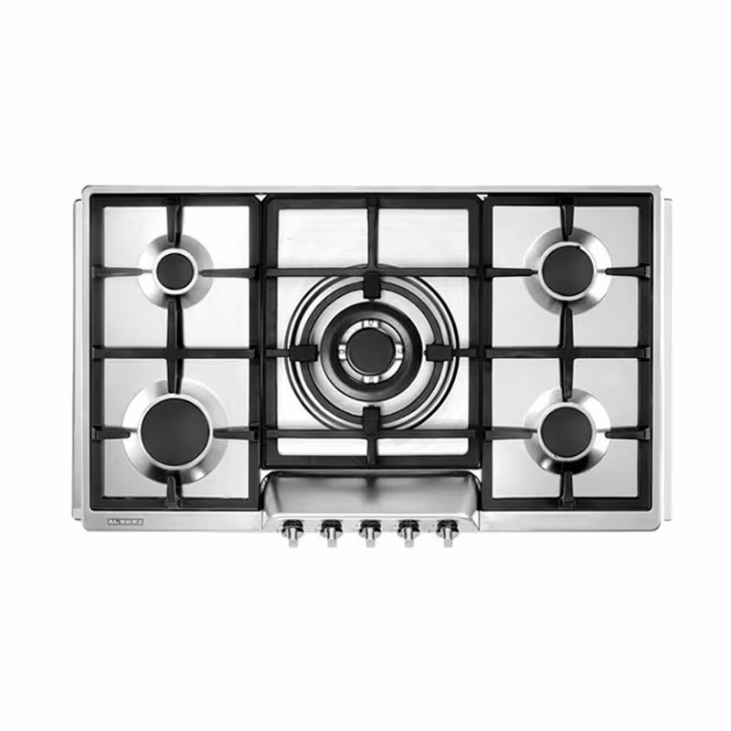 اجاق گاز صفحه ای استیل البرز مدل S 5957 با قطعات ایرانی