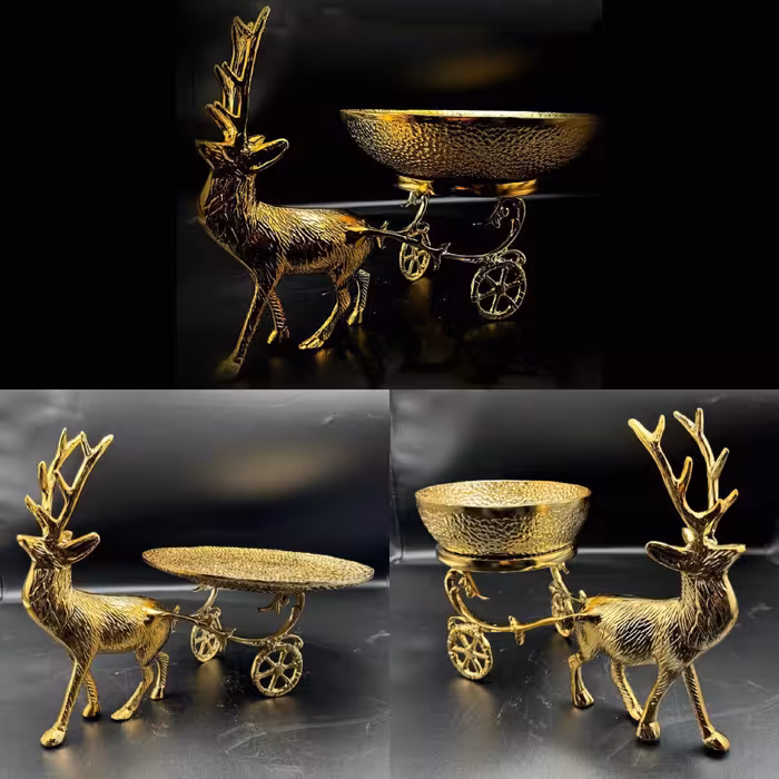 سرویس پذیرایی3 تیکه گوزن کالسکه طلایی