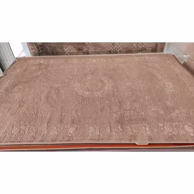  فرش ماشینی زمرد مشهد طرح کهنه نما مدل AN007 زمینه بژ 