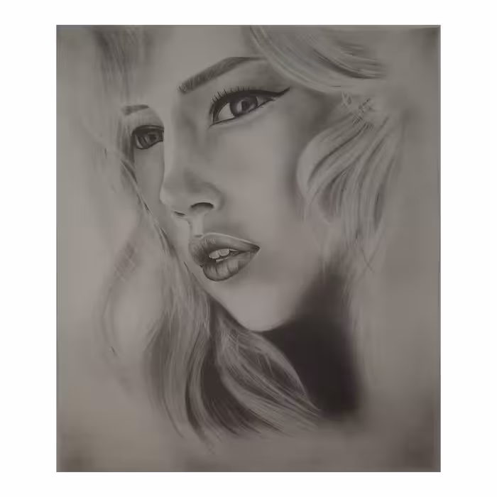 نقاشی سیاه قلم طرح چهره